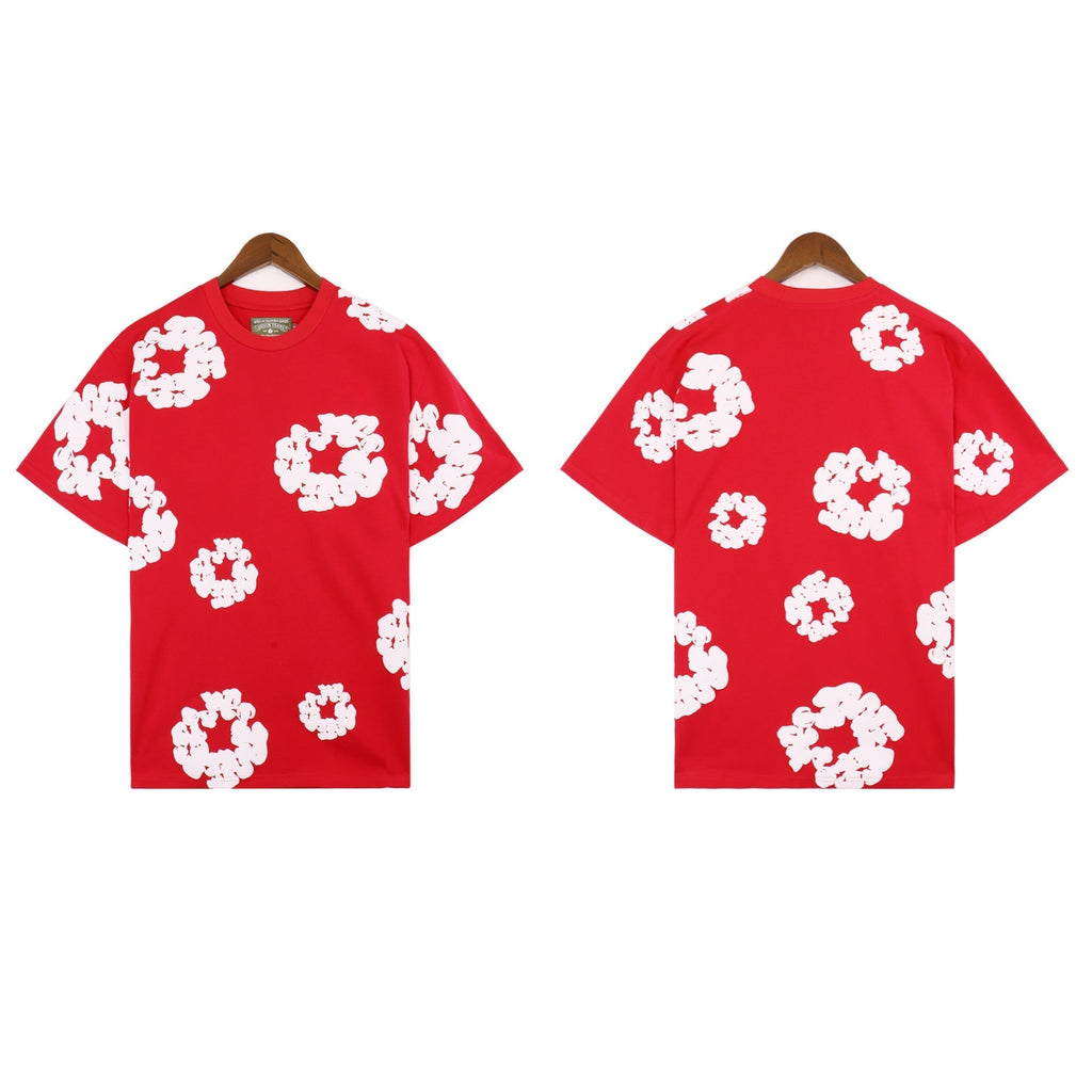 Denim Tears T-shirts Kapok Puff Print Short Sleeve T-shirt